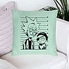 Perna Decorativa, Model Rick and Morty, 40x40 cm, Verde Menta, Husa Detasabila, Burduf 23 bsC0180 PhotoRoom