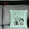 Perna Decorativa, Model Rick and Morty, 40x40 cm, Verde Menta, Husa Detasabila, Burduf 25 bsC0180 PhotoRoom 2