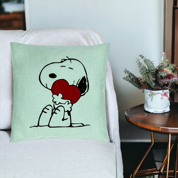 Perna Decorativa, Model Doggo Love, 40x40 cm, Verde Menta, Husa Detasabila, Burduf 19 bsC0184 PhotoRoom 3