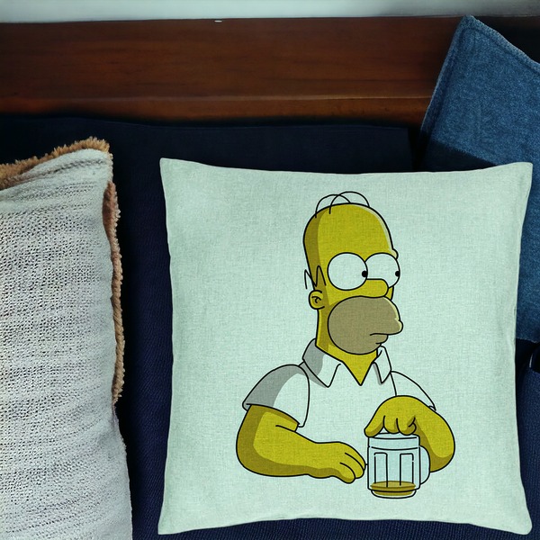 Perna Decorativa, Model Simpsons Homer, 40x40 cm, Verde Menta, Husa Detasabila, Burduf 17 bsC0185 PhotoRoom 1