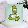 Perna Decorativa, Model Simpsons Homer, 40x40 cm, Verde Menta, Husa Detasabila, Burduf 23 bsC0185 PhotoRoom