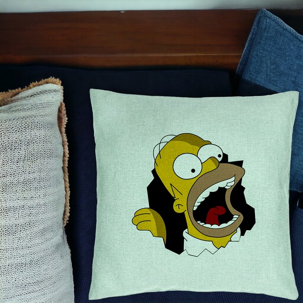 Perna Decorativa, Model Simpsons Homer 2, 40x40 cm, Verde Menta, Husa Detasabila, Burduf 17 bsC0186 PhotoRoom 1