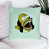 Perna Decorativa, Model Simpsons Homer 2, 40x40 cm, Verde Menta, Husa Detasabila, Burduf 23 bsC0186 PhotoRoom