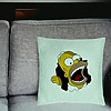 Perna Decorativa, Model Simpsons Homer 2, 40x40 cm, Verde Menta, Husa Detasabila, Burduf 25 bsC0186 PhotoRoom 2
