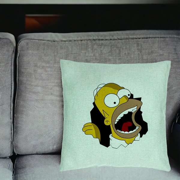 Perna Decorativa, Model Simpsons Homer 2, 40x40 cm, Verde Menta, Husa Detasabila, Burduf 18 bsC0186 PhotoRoom 2