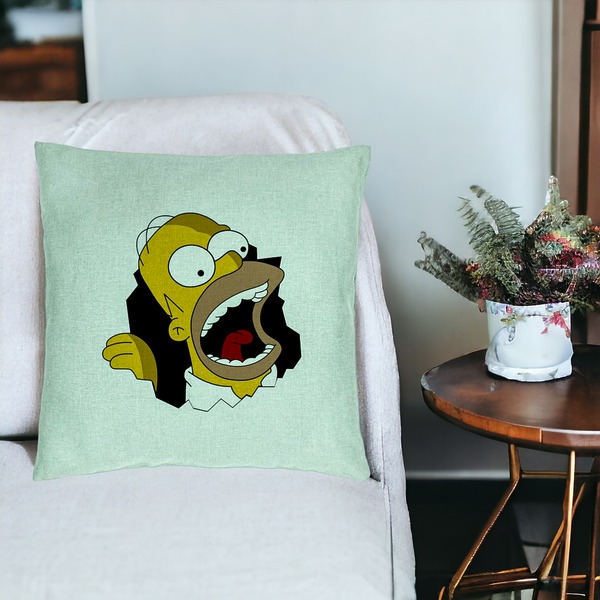 Perna Decorativa, Model Simpsons Homer 2, 40x40 cm, Verde Menta, Husa Detasabila, Burduf 19 bsC0186 PhotoRoom 3