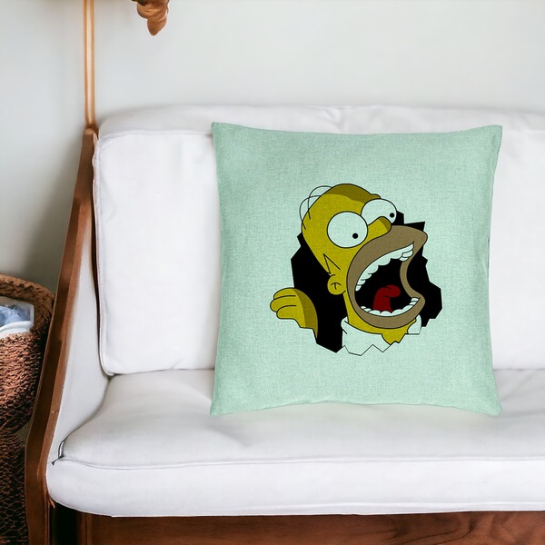 Perna Decorativa, Model Simpsons Homer 2, 40x40 cm, Verde Menta, Husa Detasabila, Burduf 20 bsC0186 PhotoRoom 4