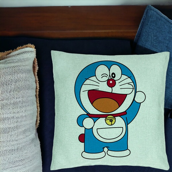 Perna Decorativa, Model copii Doraemon, 40x40 cm, Verde Menta, Husa Detasabila, Burduf 17 bsC0187 PhotoRoom 1