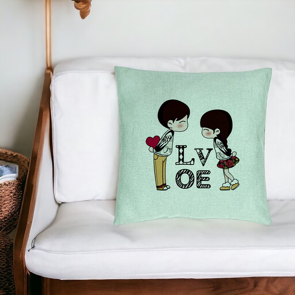 Perna Decorativa, Model Super Love, 40x40 cm, Verde Menta, Husa Detasabila, Burduf 20 bsC0188 PhotoRoom 4