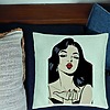 Perna Decorativa, Model Vintage Pop Art, 40x40 cm, Verde Menta, Husa Detasabila, Burduf 24 bsC0189 PhotoRoom 1