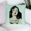 Perna Decorativa, Model Vintage Pop Art, 40x40 cm, Verde Menta, Husa Detasabila, Burduf 23 bsC0189 PhotoRoom