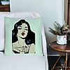 Perna Decorativa, Model Vintage Pop Art, 40x40 cm, Verde Menta, Husa Detasabila, Burduf 26 bsC0189 PhotoRoom 3