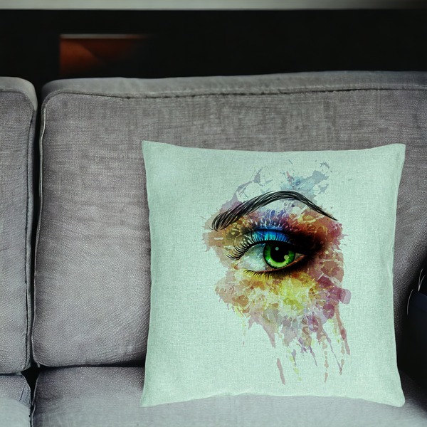 Perna Decorativa, Model Multicolor Eye, 40x40 cm, Verde Menta, Husa Detasabila, Burduf 18 bsC0190 PhotoRoom 2