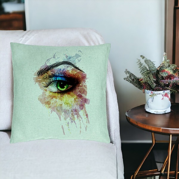 Perna Decorativa, Model Multicolor Eye, 40x40 cm, Verde Menta, Husa Detasabila, Burduf 19 bsC0190 PhotoRoom 3