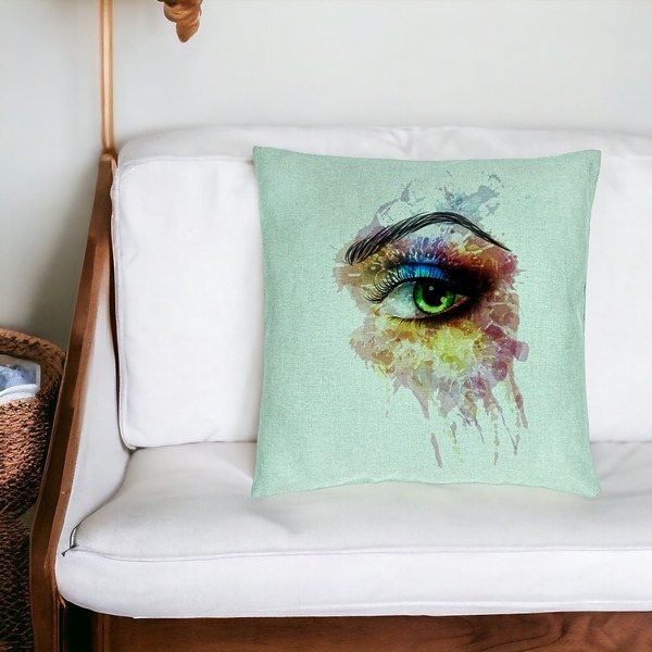 Perna Decorativa, Model Multicolor Eye, 40x40 cm, Verde Menta, Husa Detasabila, Burduf 20 bsC0190 PhotoRoom 4