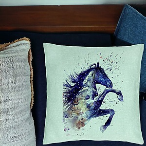 Alternative view of Perna Decorativa, Model Colorful Horse, 40x40 cm, Verde Menta, Husa Detasabila, Burduf