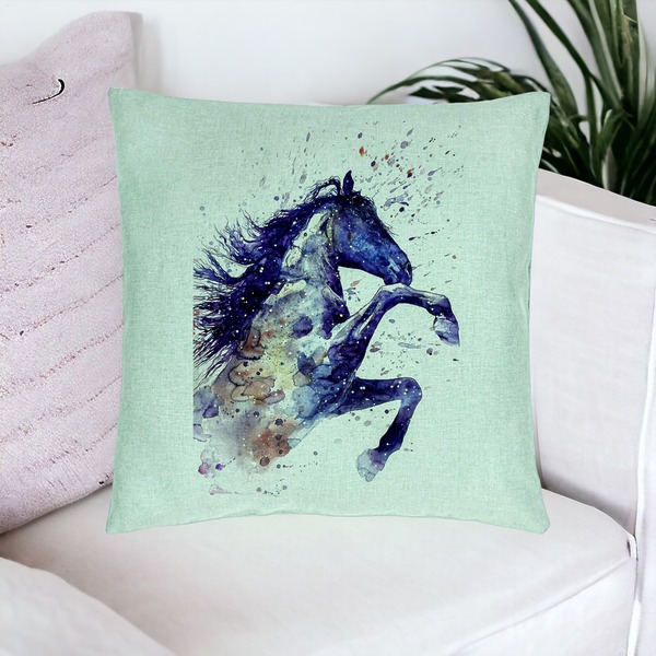 Perna Decorativa, Model Colorful Horse, 40x40 cm, Verde Menta, Husa Detasabila, Burduf 20 bsC0193 PhotoRoom 4