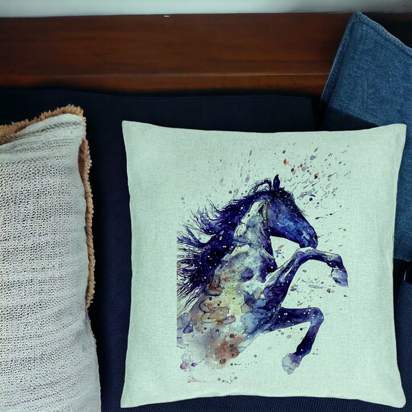 Perna Decorativa, Model Colorful Horse, 40x40 cm, Verde Menta, Husa Detasabila, Burduf 16 bsC0193 PhotoRoom