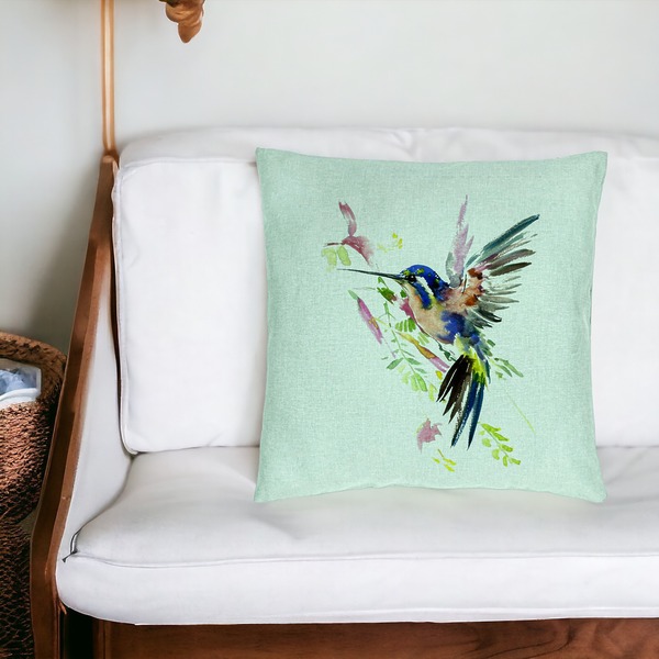 Perna Decorativa, Model Watercolor Birds, 40x40 cm, Verde Menta, Husa Detasabila, Burduf 20 bsC0194 PhotoRoom 4