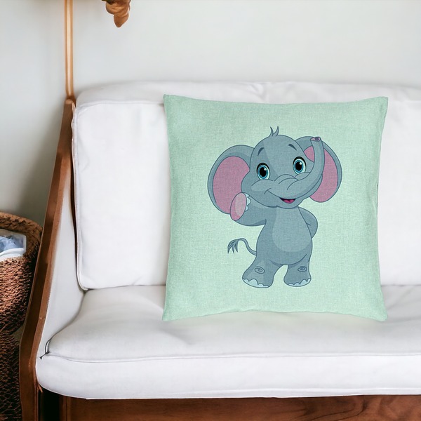 Perna Decorativa, Model copii Elefant, 40x40 cm, Verde Menta, Husa Detasabila, Burduf 20 bsC0196 PhotoRoom 4