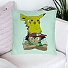 Perna Decorativa, Model copii Pikachu Pokemon, 40x40 cm, Verde Menta, Husa Detasabila, Burduf 23 bsC0201 PhotoRoom