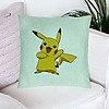 Perna Decorativa, Model copii Pikachu, 40x40 cm, Verde Menta, Husa Detasabila, Burduf 23 bsC0202 PhotoRoom