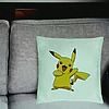 Perna Decorativa, Model copii Pikachu, 40x40 cm, Verde Menta, Husa Detasabila, Burduf 25 bsC0202 PhotoRoom 2