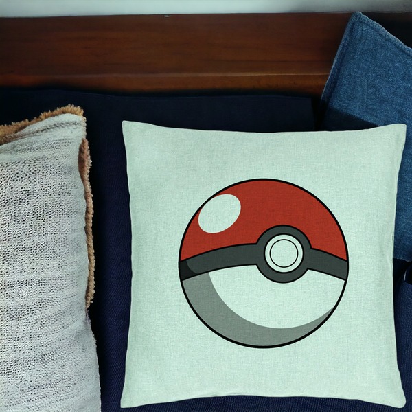 Perna Decorativa, Model copii Pokeball, 40x40 cm, Verde Menta, Husa Detasabila, Burduf 17 bsC0203 PhotoRoom 1