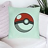 Perna Decorativa, Model copii Pokeball, 40x40 cm, Verde Menta, Husa Detasabila, Burduf 23 bsC0203 PhotoRoom