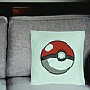 Perna Decorativa, Model copii Pokeball, 40x40 cm, Verde Menta, Husa Detasabila, Burduf 25 bsC0203 PhotoRoom 2