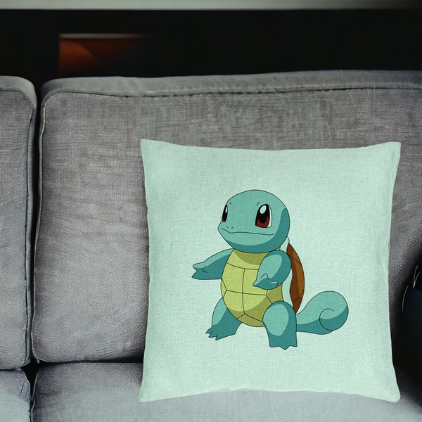 Perna Decorativa, Model copii Squirtle, 40x40 cm, Verde Menta, Husa Detasabila, Burduf 18 bsC0205 PhotoRoom 2