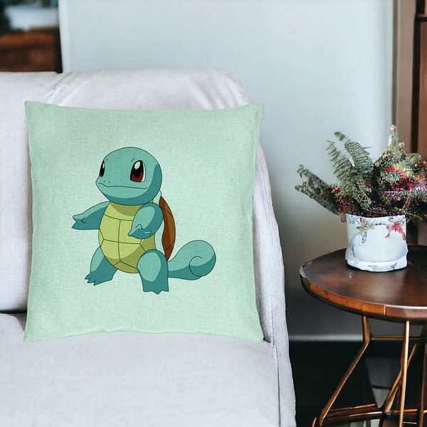 Perna Decorativa, Model copii Squirtle, 40x40 cm, Verde Menta, Husa Detasabila, Burduf 19 bsC0205 PhotoRoom 3