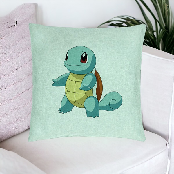 Perna Decorativa, Model copii Squirtle, 40x40 cm, Verde Menta, Husa Detasabila, Burduf 16 bsC0205 PhotoRoom