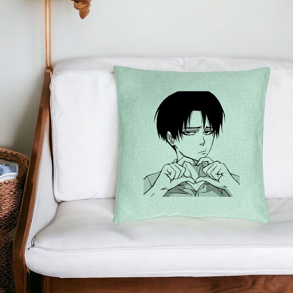Perna Decorativa, Model Love You Levi, 40x40 cm, Verde Menta, Husa Detasabila, Burduf 20 bsC0206 PhotoRoom 4