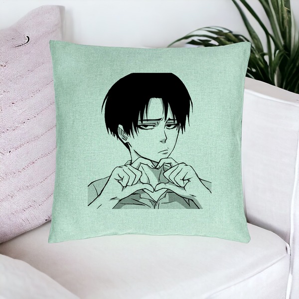 Perna Decorativa, Model Love You Levi, 40x40 cm, Verde Menta, Husa Detasabila, Burduf 16 bsC0206 PhotoRoom