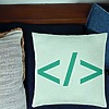 Perna Decorativa, Model IT Coder, 40x40 cm, Verde Menta, Husa Detasabila, Burduf 24 bsC0211 PhotoRoom 1