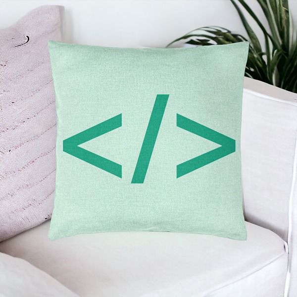 Perna Decorativa, Model IT Coder, 40x40 cm, Verde Menta, Husa Detasabila, Burduf 16 bsC0211 PhotoRoom