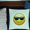 Perna Decorativa, Model Emoji Fata cu Ochelari, 40x40 cm, Verde Menta, Husa Detasabila, Burduf 24 bsC0213 PhotoRoom 1