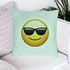 Perna Decorativa, Model Emoji Fata cu Ochelari, 40x40 cm, Verde Menta, Husa Detasabila, Burduf 23 bsC0213 PhotoRoom