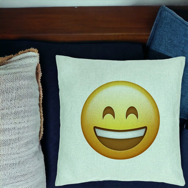 Perna Decorativa, Model Emoji Fericit, 40x40 cm, Verde Menta, Husa Detasabila, Burduf 17 bsC0214 PhotoRoom 1