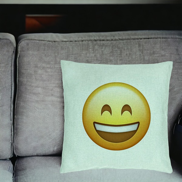 Perna Decorativa, Model Emoji Fericit, 40x40 cm, Verde Menta, Husa Detasabila, Burduf 18 bsC0214 PhotoRoom 2
