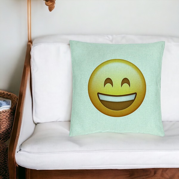 Perna Decorativa, Model Emoji Fericit, 40x40 cm, Verde Menta, Husa Detasabila, Burduf 20 bsC0214 PhotoRoom 4