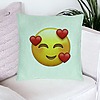 Perna Decorativa, Model Emoji In Love, 40x40 cm, Verde Menta, Husa Detasabila, Burduf 23 bsC0215 PhotoRoom