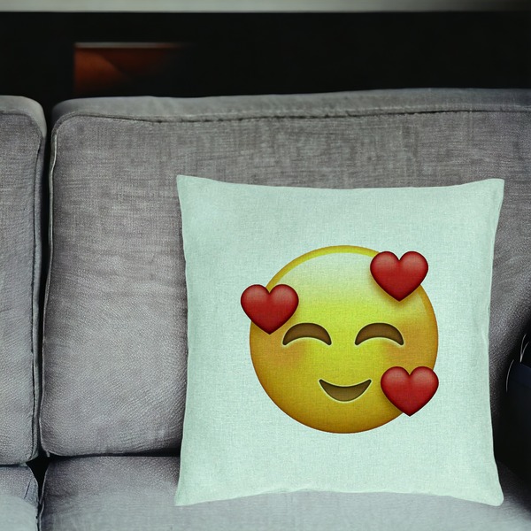 Perna Decorativa, Model Emoji In Love, 40x40 cm, Verde Menta, Husa Detasabila, Burduf 18 bsC0215 PhotoRoom 2