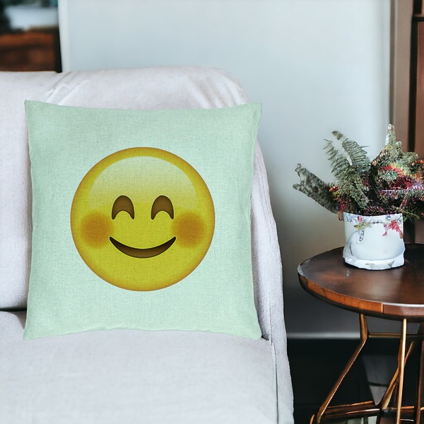 Perna Decorativa, Model Emoji Rusinos, 40x40 cm, Verde Menta, Husa Detasabila, Burduf 19 bsC0217 PhotoRoom 3