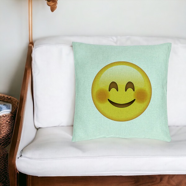 Perna Decorativa, Model Emoji Rusinos, 40x40 cm, Verde Menta, Husa Detasabila, Burduf 20 bsC0217 PhotoRoom 4