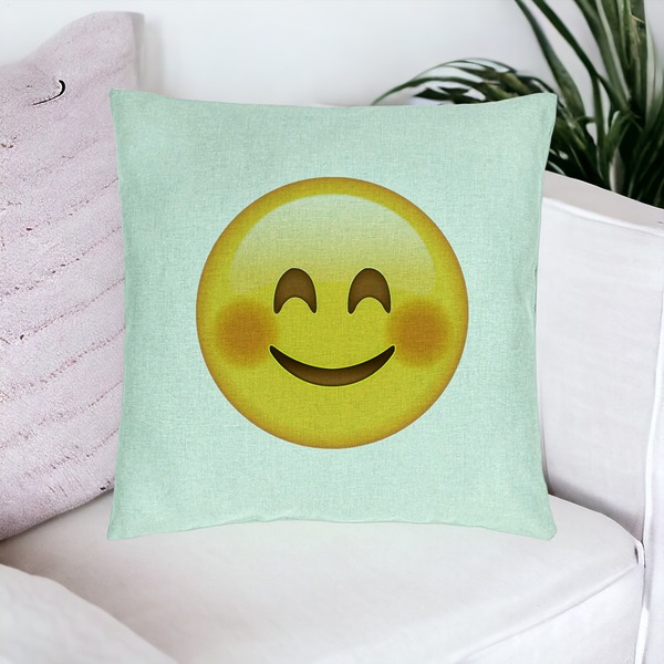 Perna Decorativa, Model Emoji Rusinos, 40x40 cm, Verde Menta, Husa Detasabila, Burduf 16 bsC0217 PhotoRoom