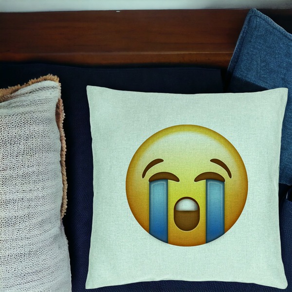 Perna Decorativa, Model Emoji Cry, 40x40 cm, Verde Menta, Husa Detasabila, Burduf 17 bsC0219 PhotoRoom 1