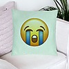 Perna Decorativa, Model Emoji Cry, 40x40 cm, Verde Menta, Husa Detasabila, Burduf 23 bsC0219 PhotoRoom