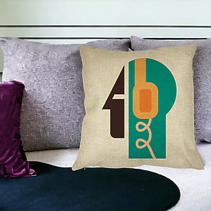 Alternative view of Perna Decorativa Patrata Abstract,  40x40 cm, Husa Detasabila, Burduf